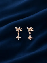 Rose-Tone Butterfly Drop Earrings