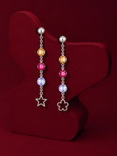 Star And Flower Bead Drop Earrings