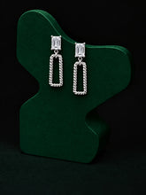 Emerald Cut Loop Drop Earrings