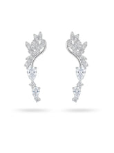 Botanical Clear-Stone Ear Climbers
