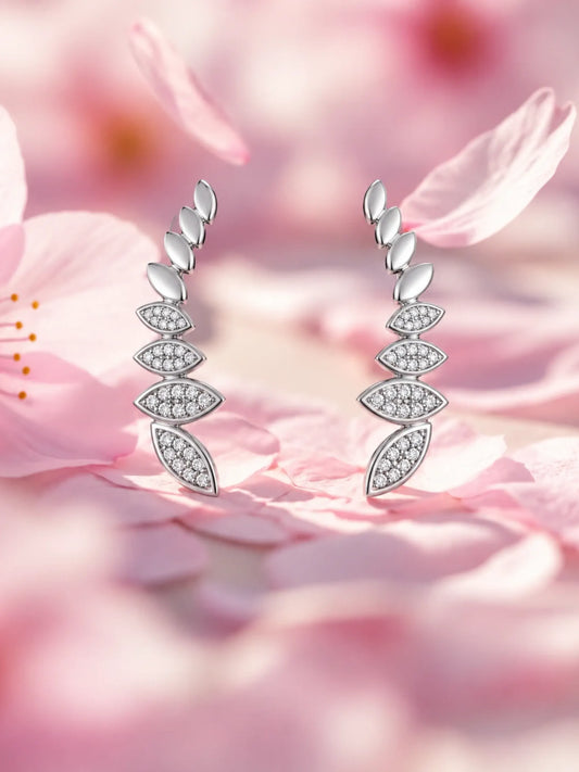 Polished Leaf Branch Ear Climbers