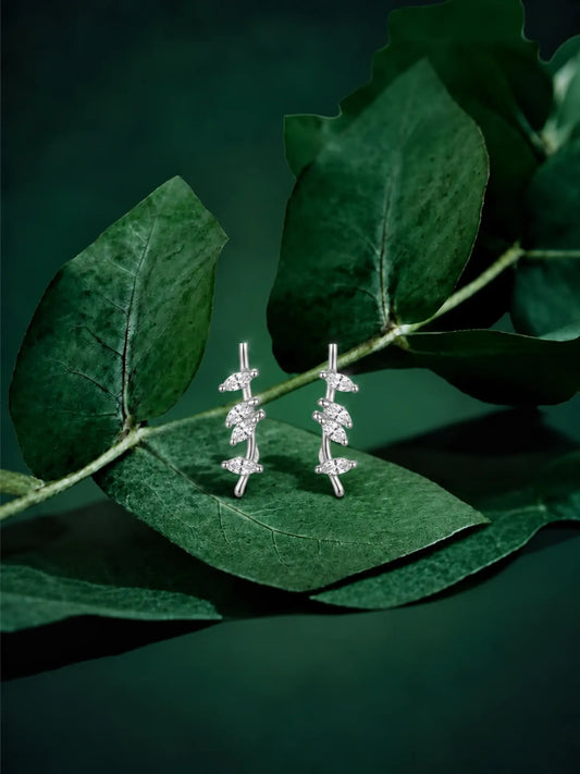 Marquise Leaf Ear Climbers
