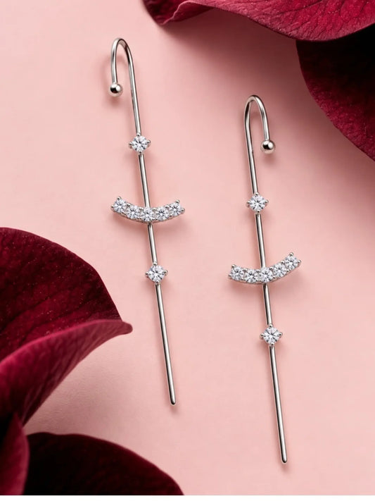 Curved Smile Ear Needle Pins