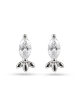 Marquise Leaf Tip Stud Earrings