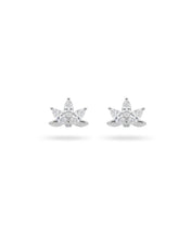 Lotus Leaf Clear-Stone Stud Earrings