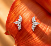 Marquise Leaf Cluster Stud Earrings