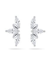 Marquise Leaf Cluster Stud Earrings
