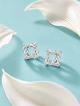 Baguette Frame Square Stud Earrings