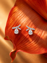 Bow And Twin-Stone Stud Earrings