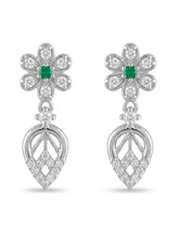 Green Bloom Drop Earrings