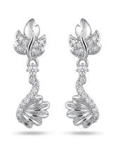 Swan Leaf Drop Earrings