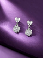 Heart Hexagon Drop Earrings