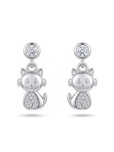 Playful Cat Drop Earrings