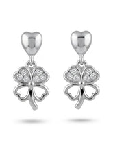 Heart Clover Drop Earrings