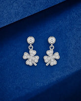 Stone Clover Drop Earrings