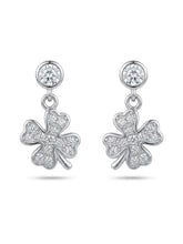 Stone Clover Drop Earrings