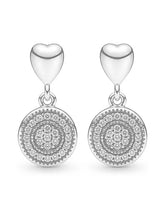 Heart Medallion Drop Earrings