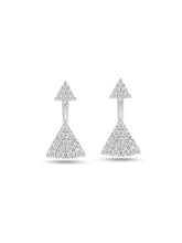 Triangle Pair Ear Jacket Stud Earrings