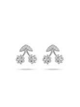 Clear-Stone Cherry Stud Earrings