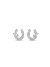 Clear-Stone Horseshoe Stud Earrings