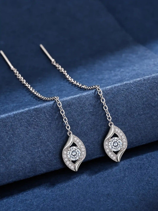 Sculpted Leaf Sui Dhaga Earrings