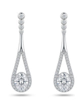Oval Halo Drop Earrings