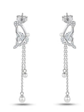 Butterfly Pearl Chain Earrings