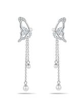 Butterfly Pearl Chain Earrings