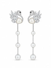 Swan Pearlescent Drop Earrings