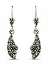Marcasite Leaf Drop Earrings
