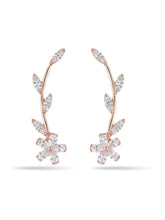 Rose-Gold Floral Vine Ear Climbers