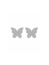 Stone Set Wing Butterfly Stud Earrings