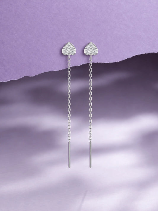 Stone-Set Heart Sui Dhaga Earrings