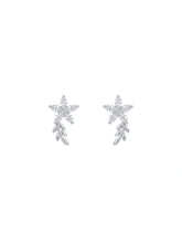 Floral Stem Drop Stud Earrings