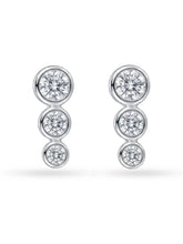 Graduated Triple Stone Stud Earrings
