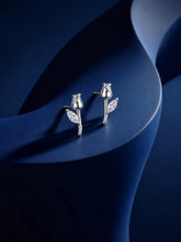 Sculpted Rosebud Leaf Stud Earrings