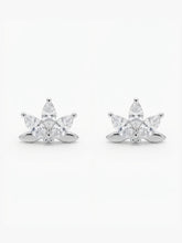 Lotus Leaf Clear-Stone Stud Earrings