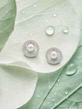 Ivory Orbit Halo Stud Earrings