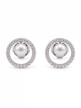 Ivory Orbit Halo Stud Earrings