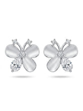 Satin-Wing Butterfly Stud Earrings