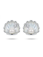 Iridescent Shell Orb Stud Earrings