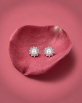 Ivory Bead Sunburst Stud Earrings