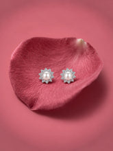 Ivory Bead Sunburst Stud Earrings