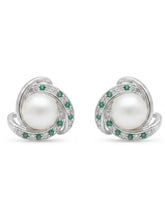 Green Orbit Ivory-Orb Stud Earrings