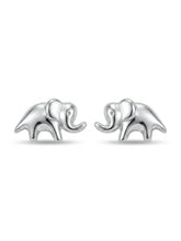 Sculpted Elephant Stud Earrings