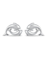 Twin Dolphin Stud Earrings