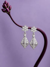 Floral Rhombus Drop Earrings