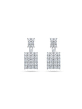 Square Grid Ear Jacket Stud Earrings
