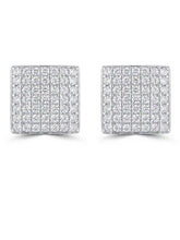Square Pavé Mosaic Stud Earrings