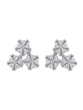 Triangular Floral Cluster Stud Earrings